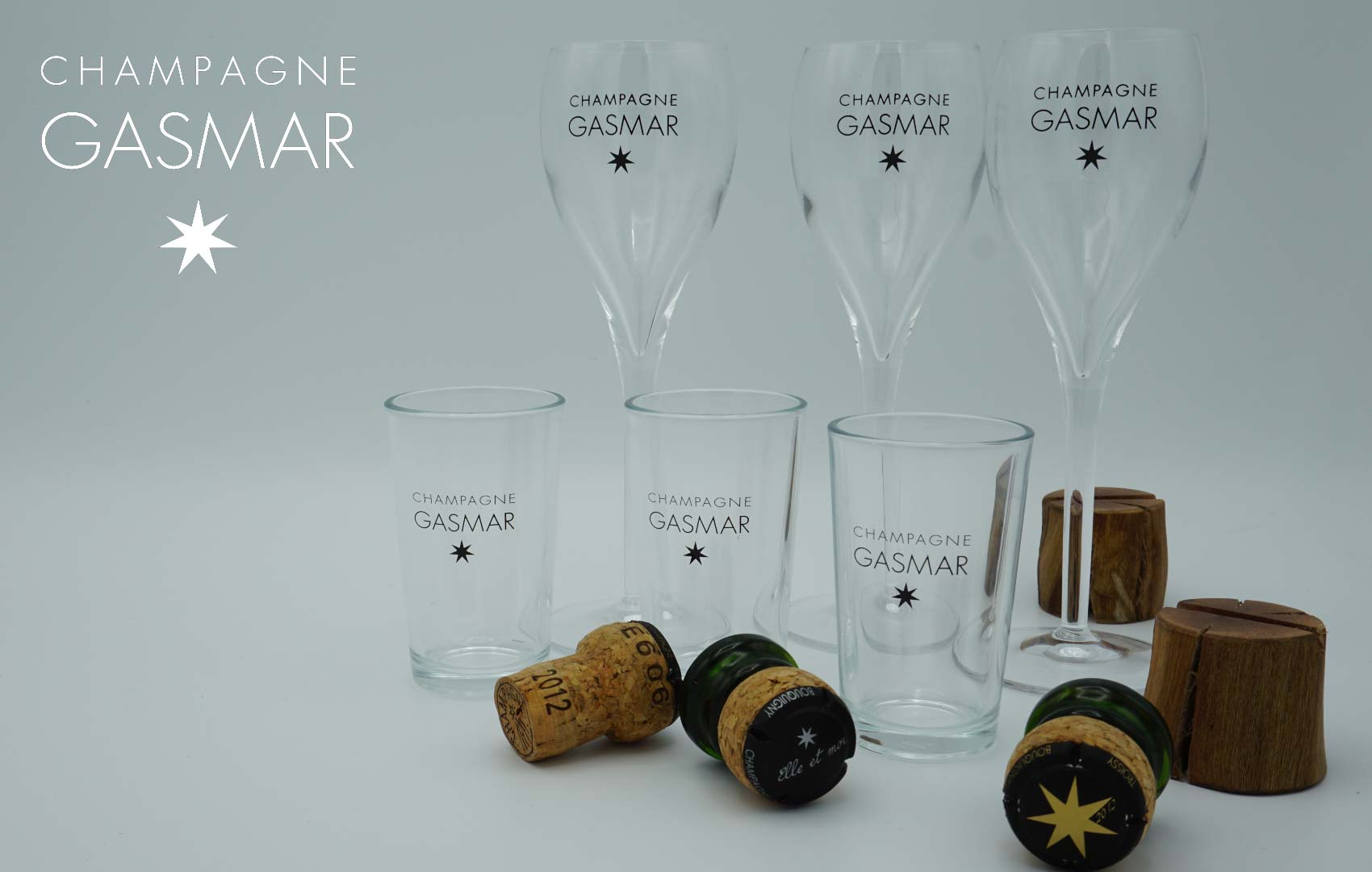 Flûtes de Champagne Gasmar prêtes à être partagées